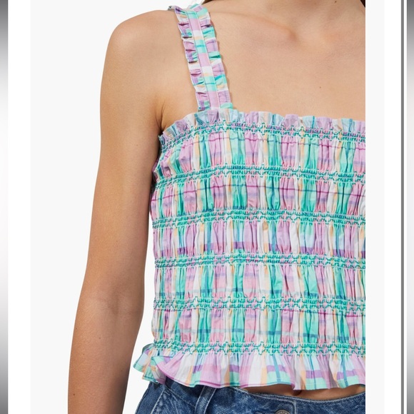 Smocked Check Organic Cotton Tank - Picture 4 of 4